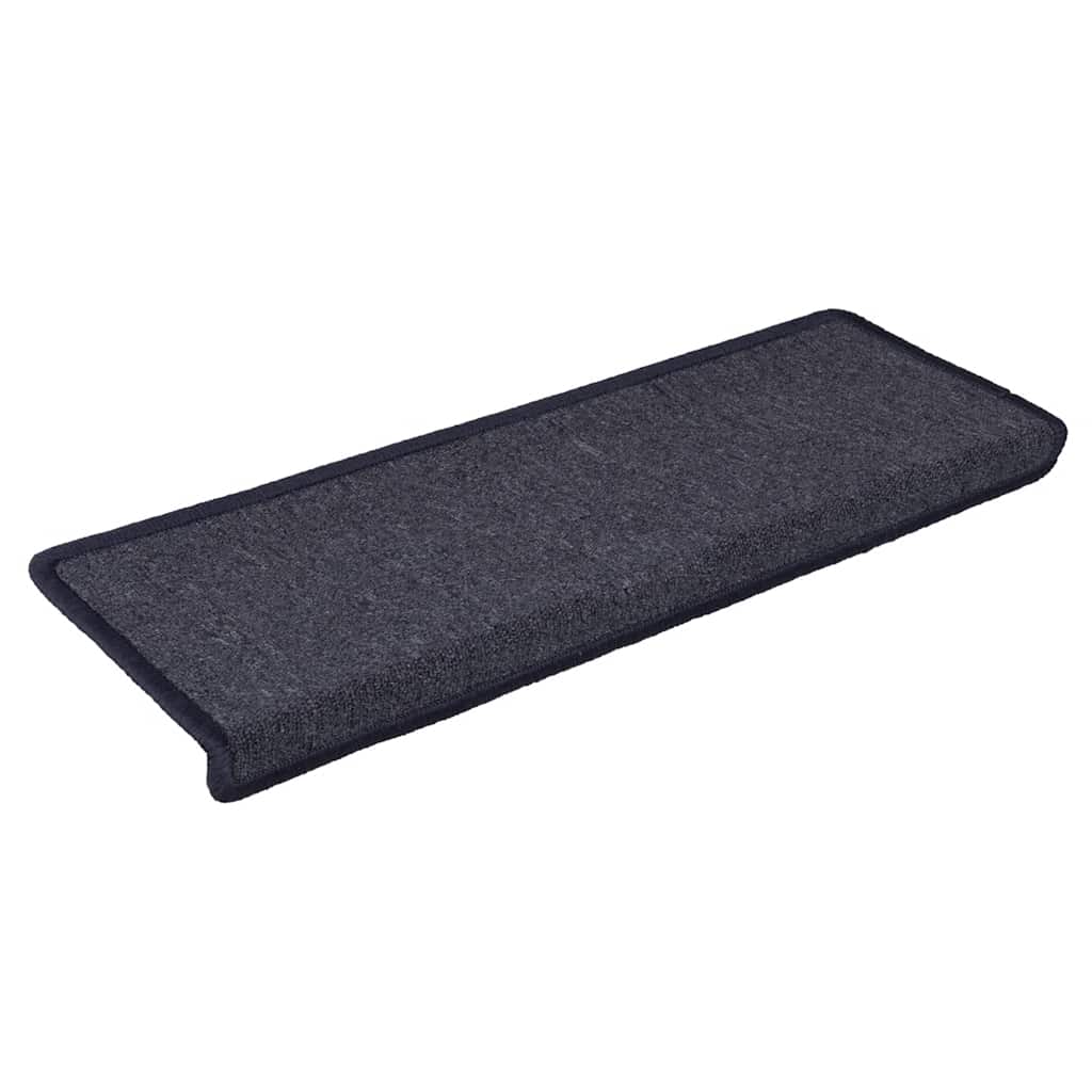 Prostirke za stepenice 15 kom 65x21x4 cm tamno sive i plave pravokutne rubove