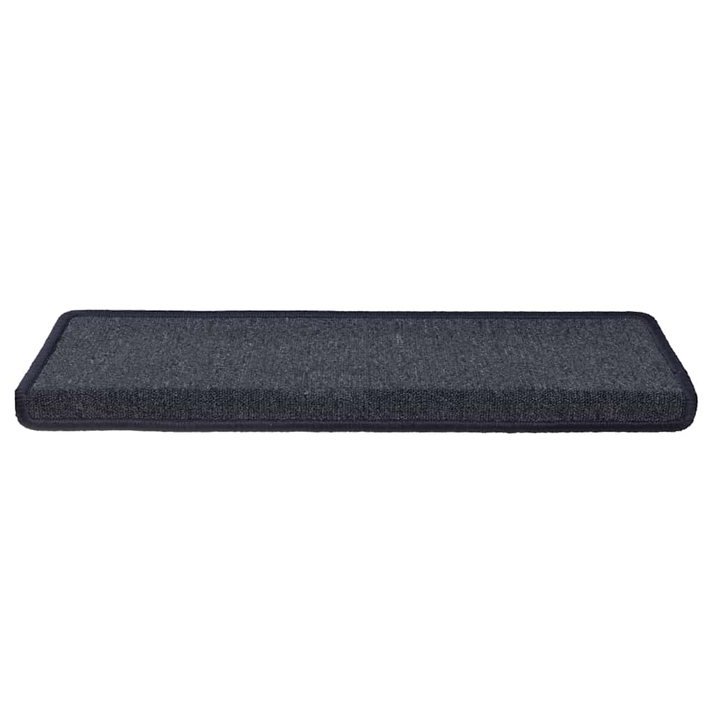 Prostirke za stepenice 15 kom 65x21x4 cm tamno sive i plave pravokutne rubove