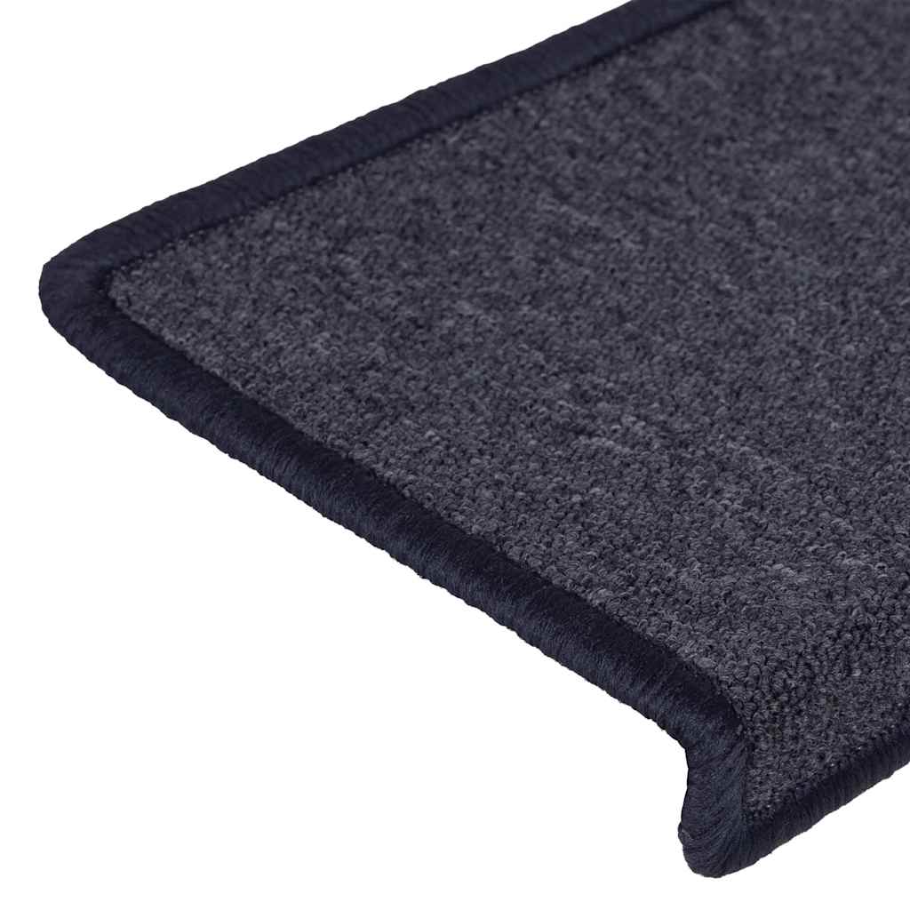 Prostirke za stepenice 15 kom 65x21x4 cm tamno sive i plave pravokutne rubove