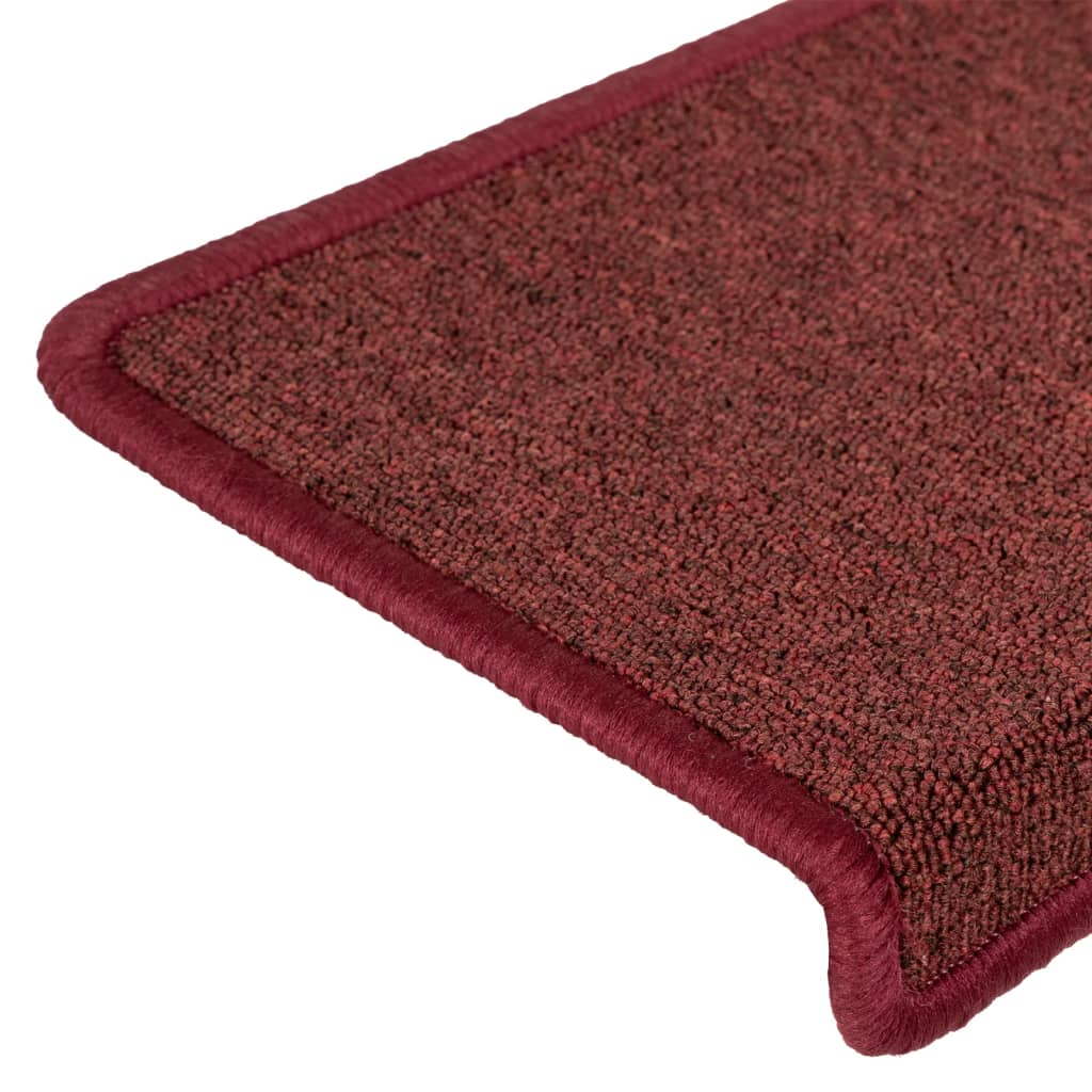 Prostirke za stepenice 15 kom 65x21x4 cm bordo pravokutni rub