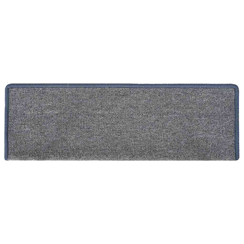 Prostirke za stepenice 15 kom 65x21x4 cm svijetlo sive i plave pravokutne rubove