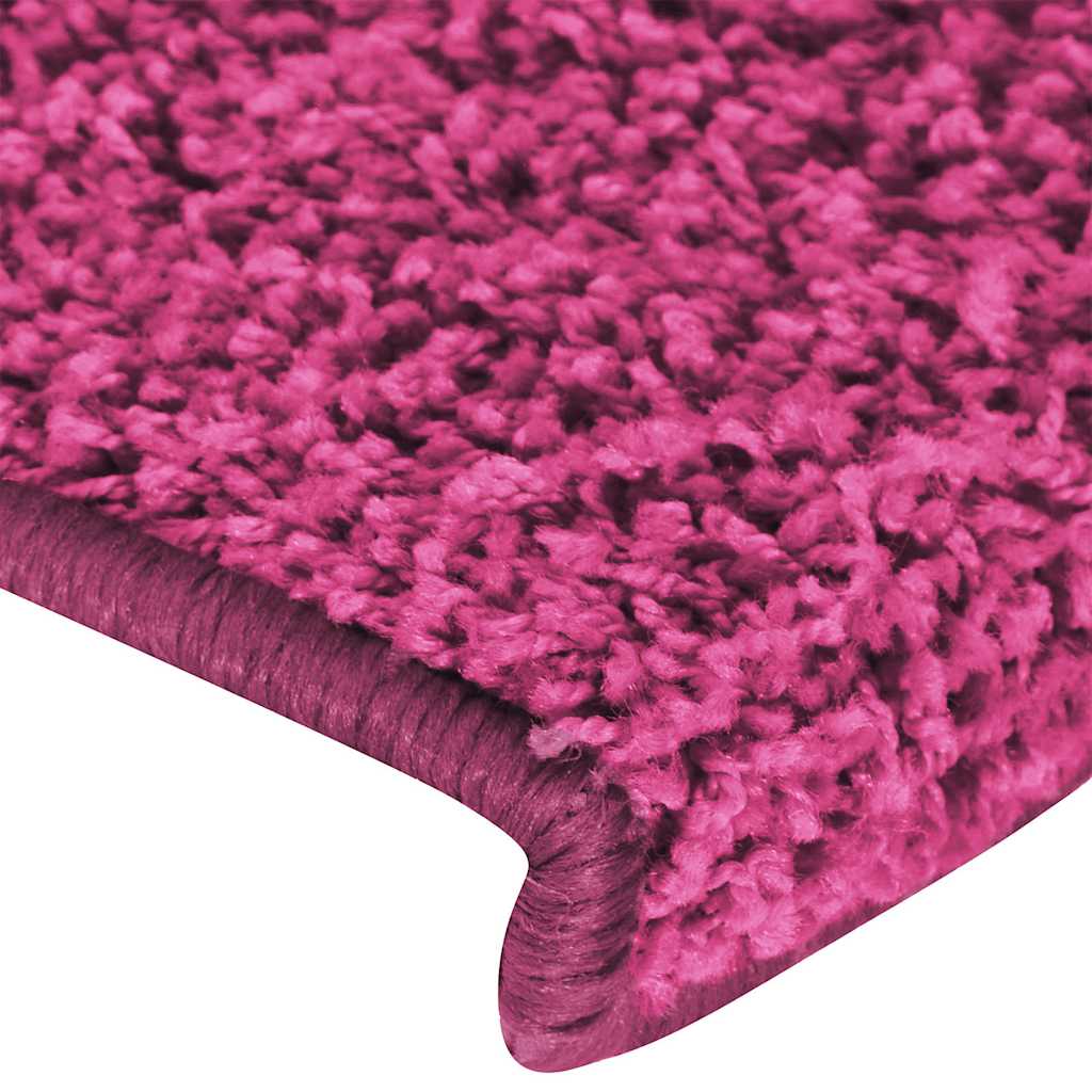 Prostirke za stepenice 15 kom 65x21x4 cm roze pravokutni rub
