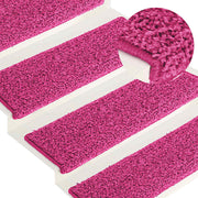 Prostirke za stepenice 15 kom 65x21x4 cm roze pravokutni rub