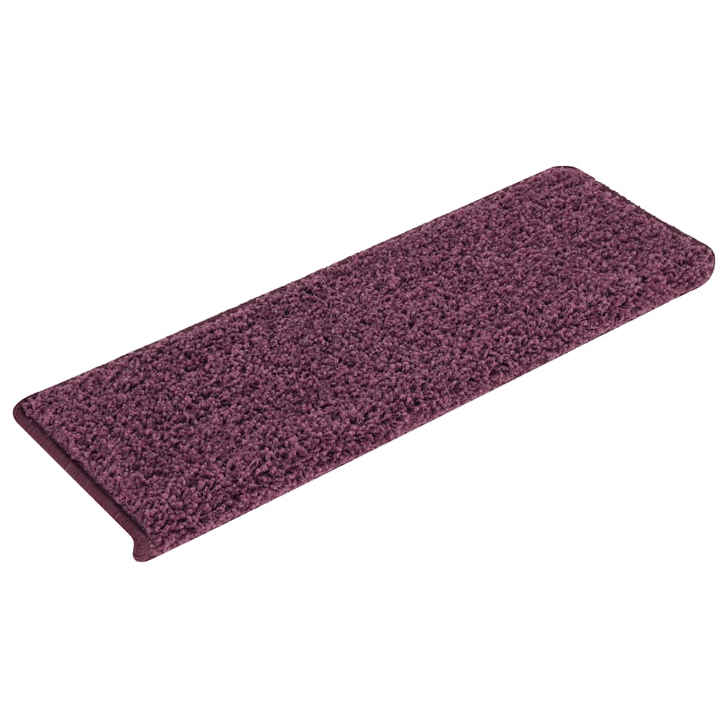 Prostirke za stepenice 15 kom 65x21x4 cm tamnoljubičaste pravokutne rubove