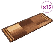 Samoljepljivi otirači za stepenice 15 kom 65x21x4 cm smeđi