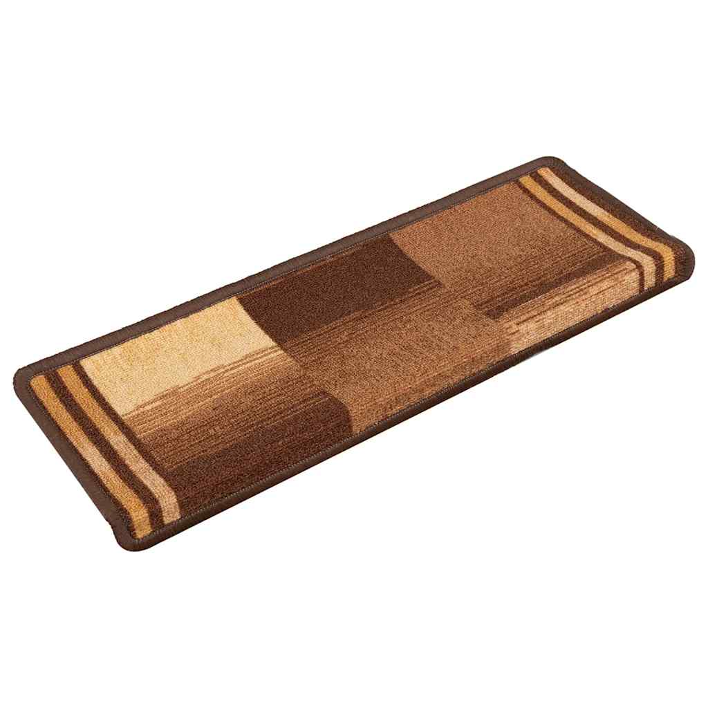 Samoljepljivi otirači za stepenice 15 kom 65x21x4 cm smeđi