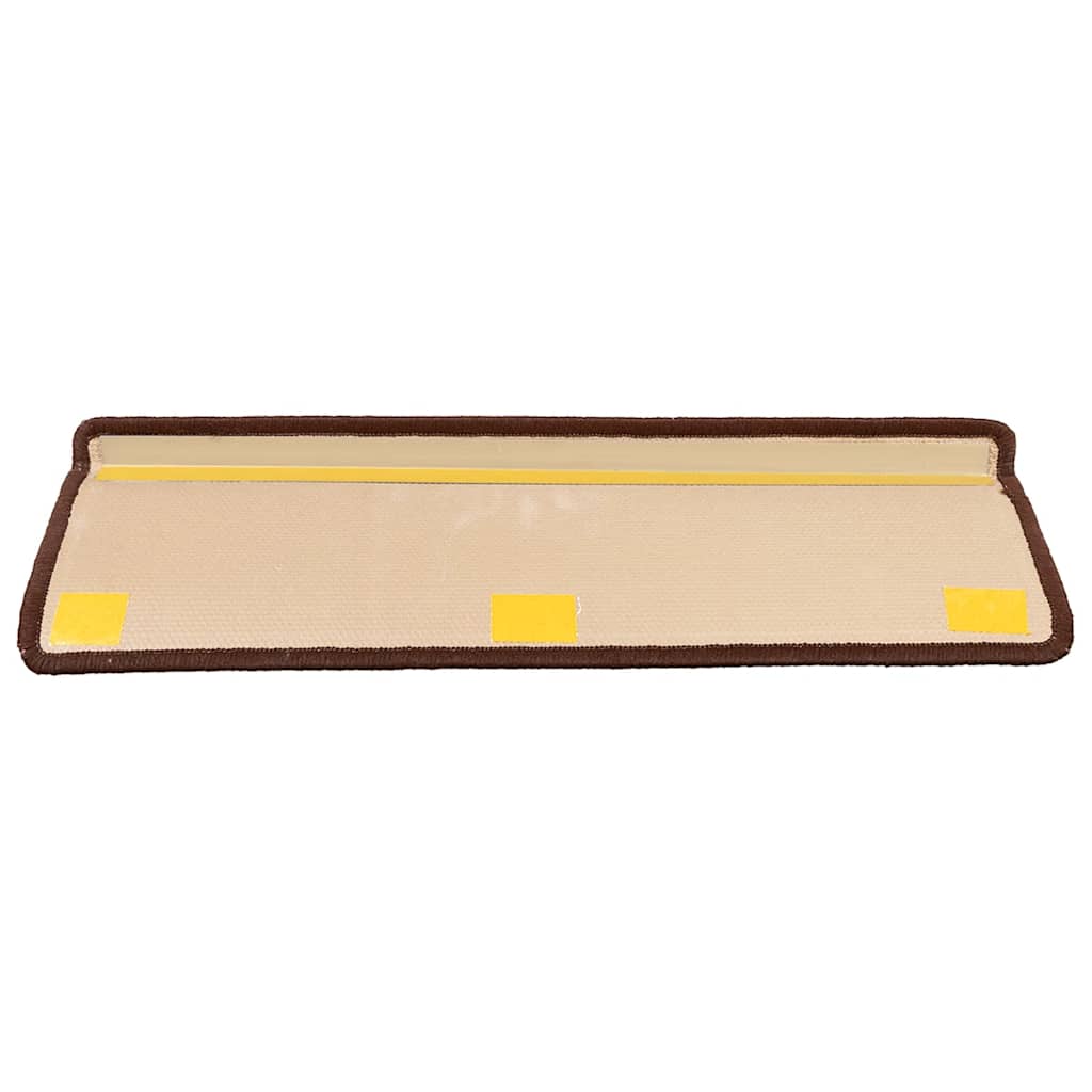 Samoljepljivi otirači za stepenice 15 kom 65x21x4 cm smeđi