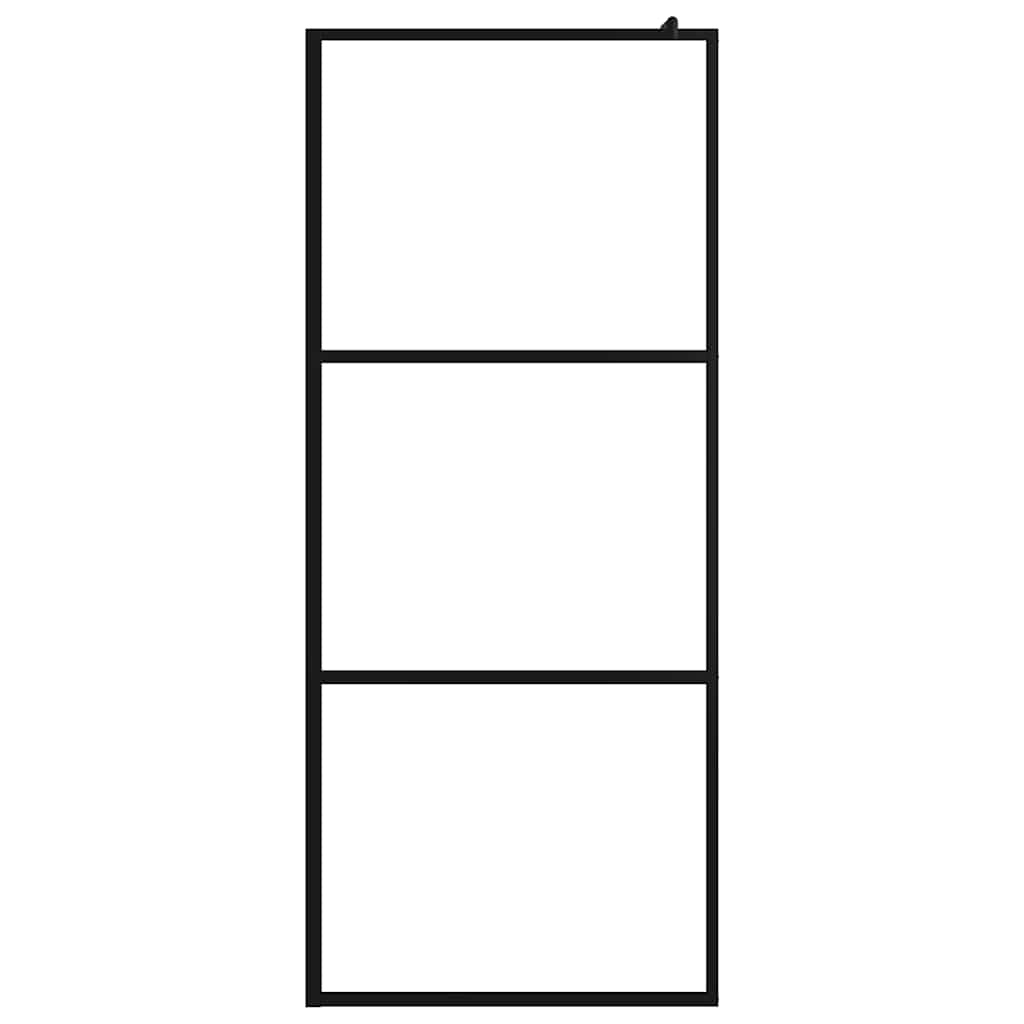Pregrada za tuširanje s prozirnim staklom ESG crna 80 x 195 cm