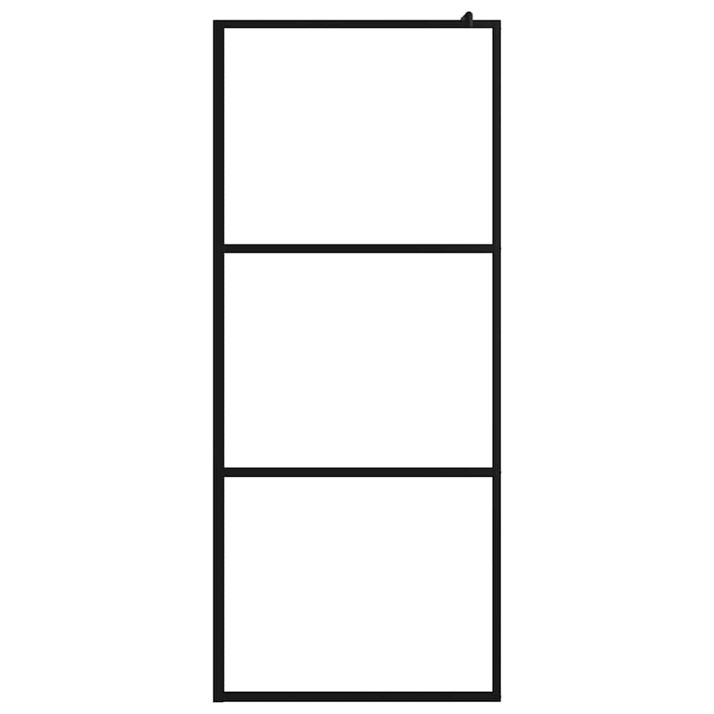 Pregrada za tuširanje s prozirnim staklom ESG crna 90 x 195 cm