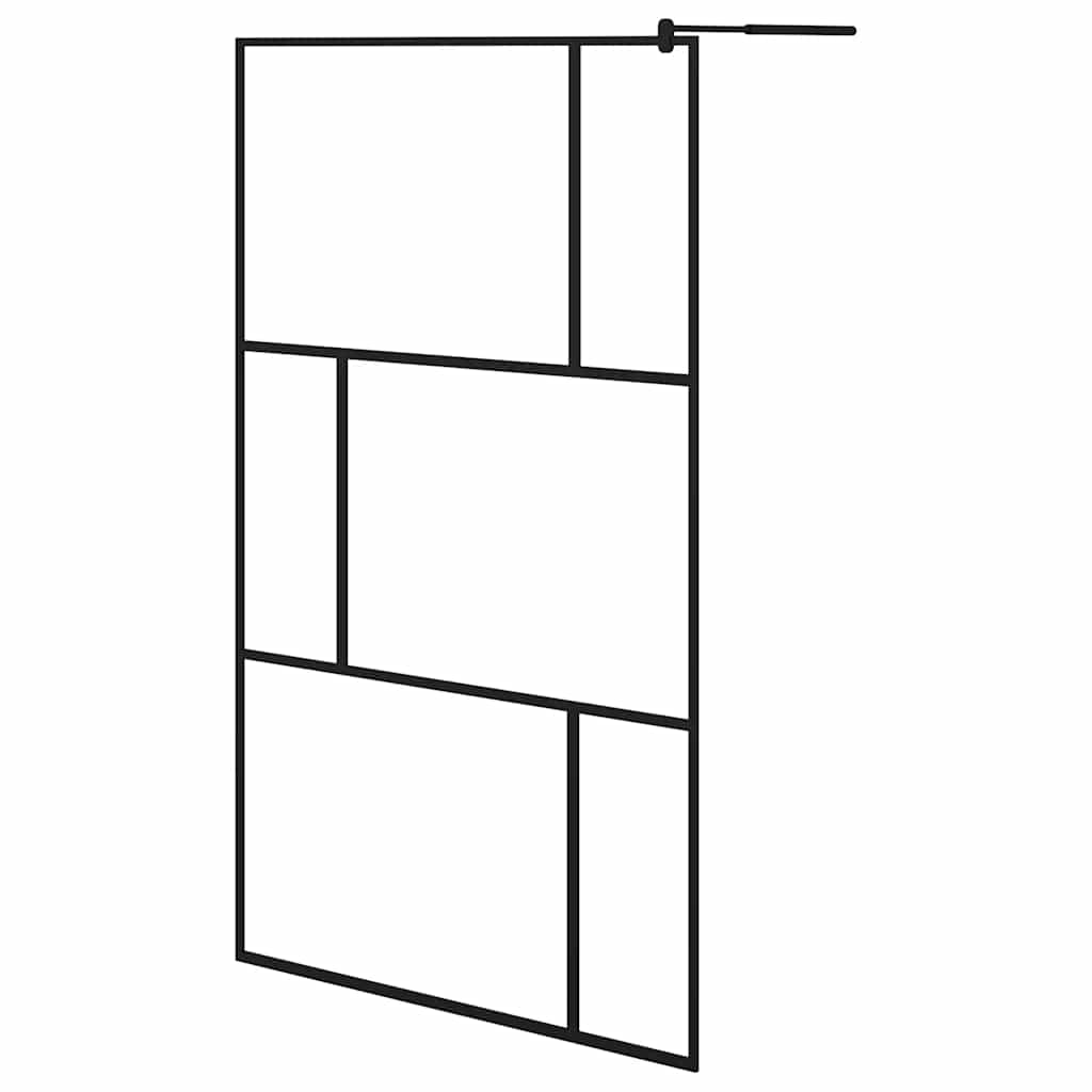 Pregrada za tuširanje od kaljenog stakla crna 115 x 195 cm