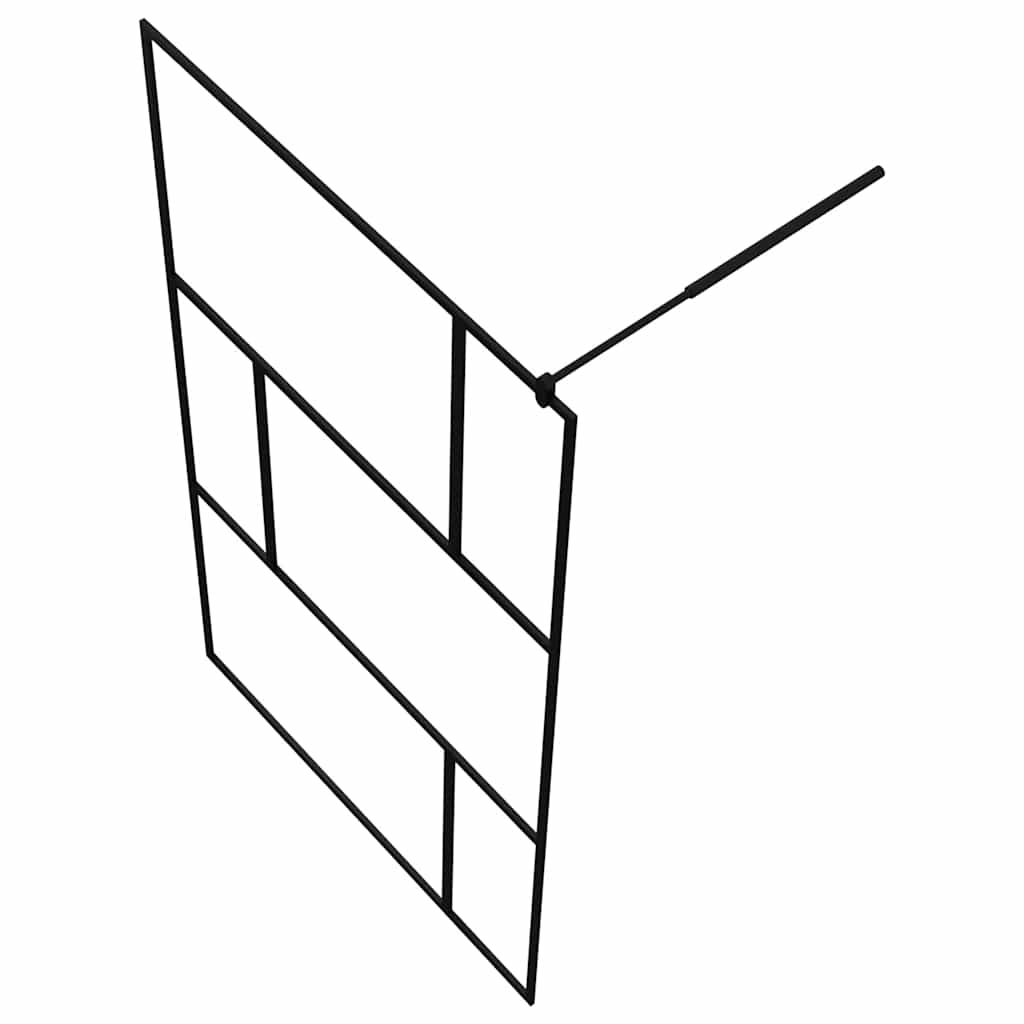 Pregrada za tuširanje od kaljenog stakla crna 115 x 195 cm