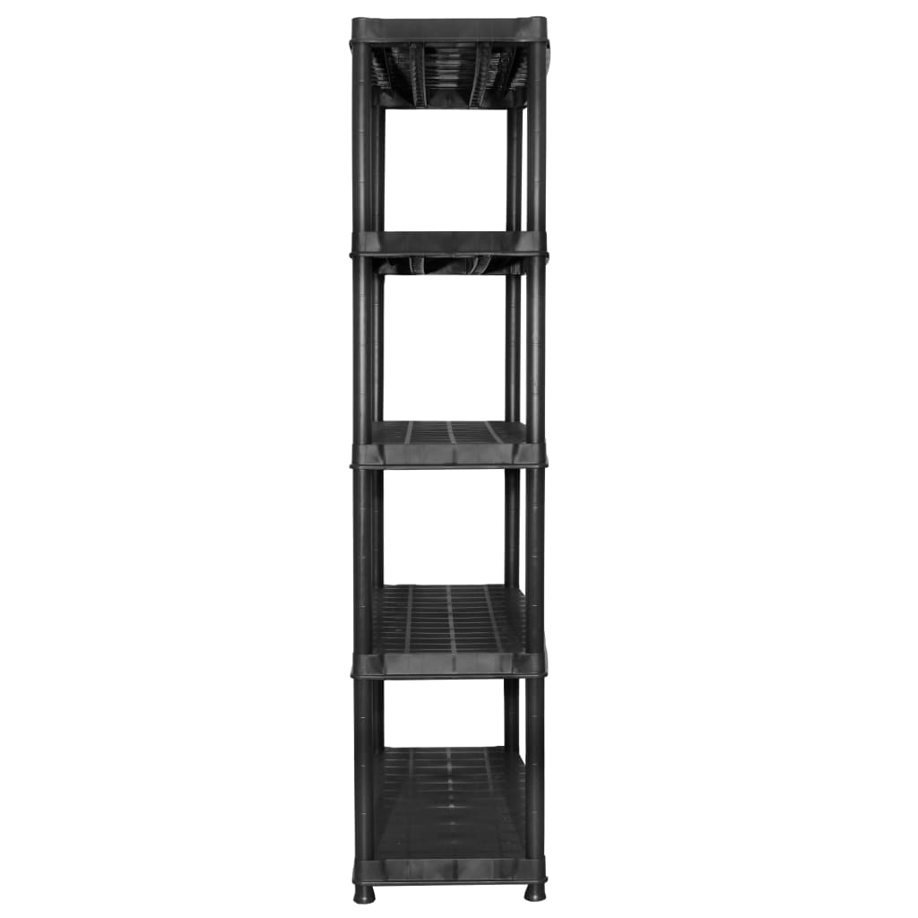 Police za pohranu s 5 razina crne 183 x 45,7 x 185 cm plastične