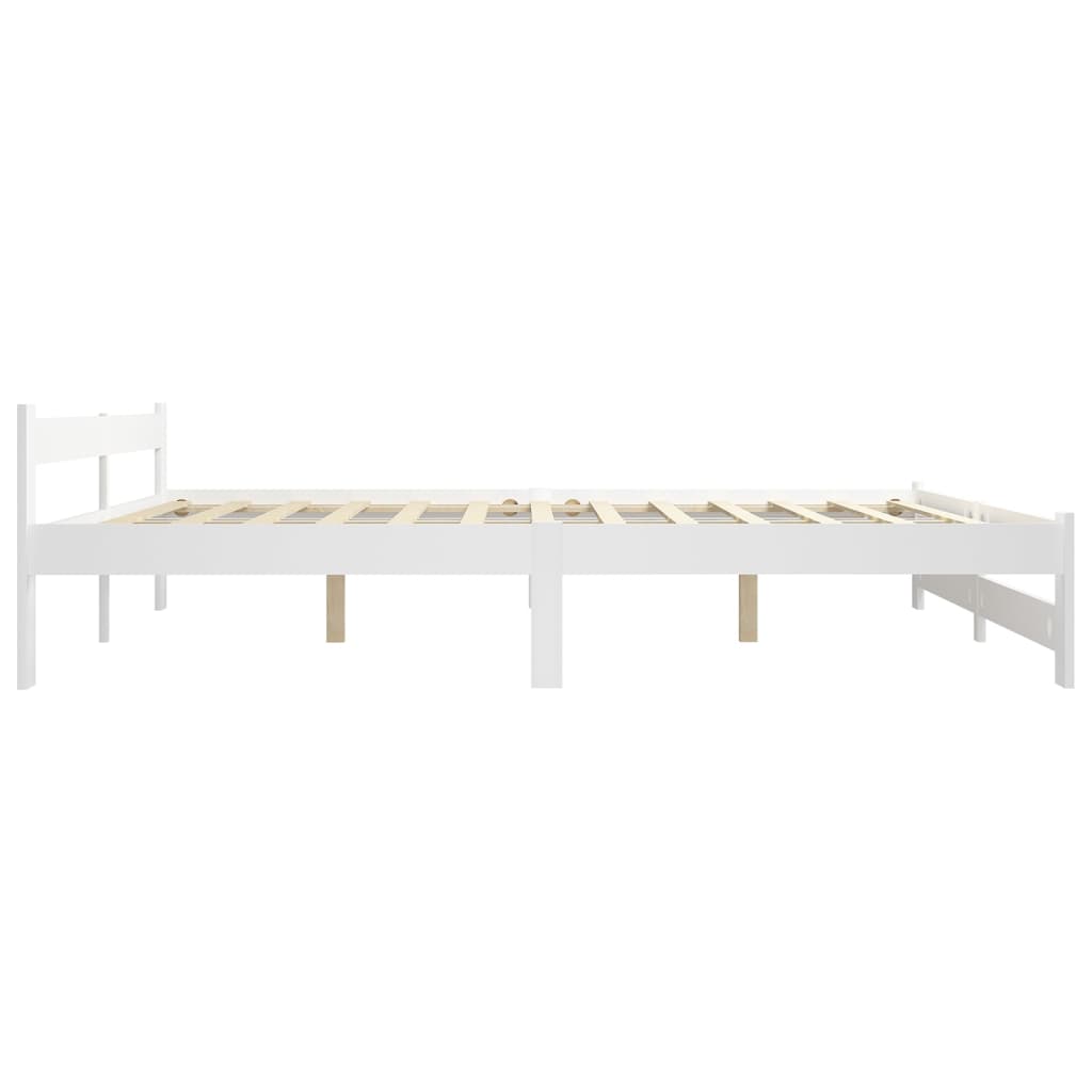 Okvir za krevet od masivne borovine bijeli 180 x 200 cm