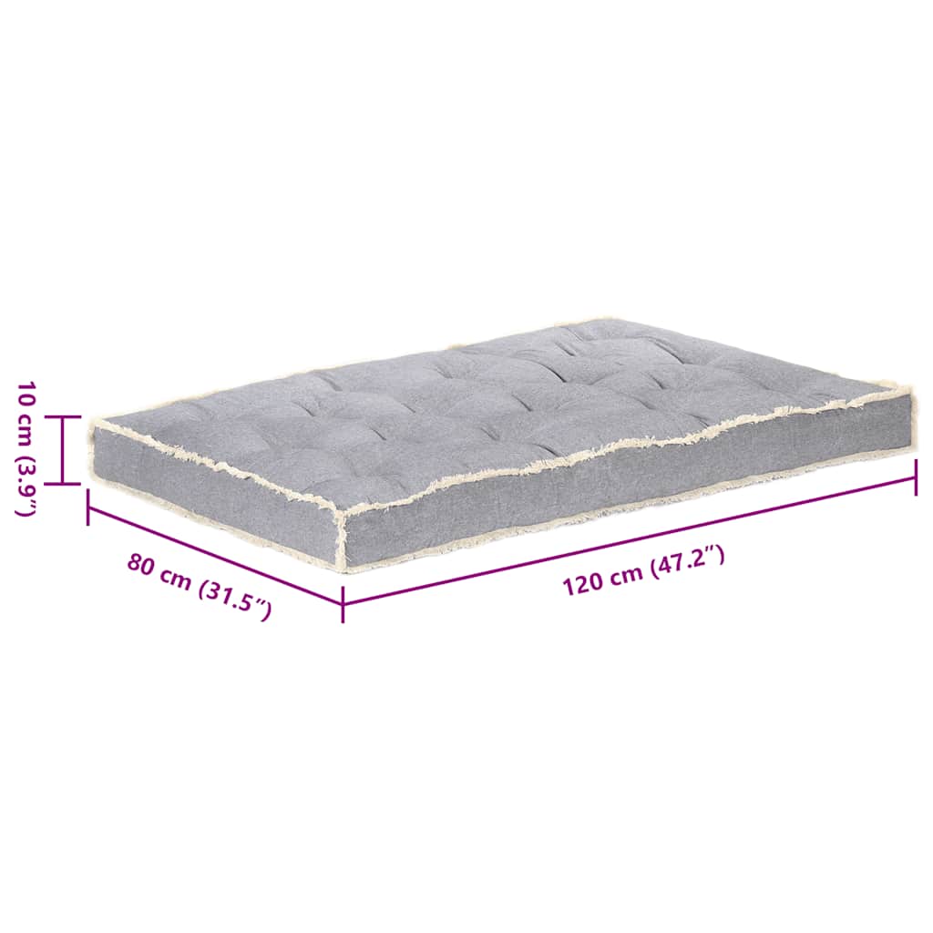 Jastuk za sofu od paleta antracit 120 x 80 x 10 cm