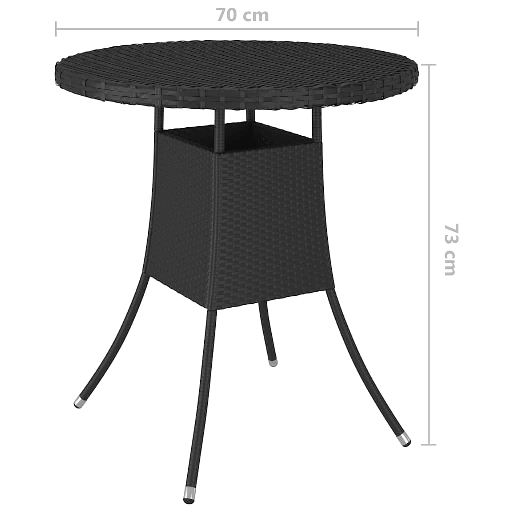 7-dijelni set vrtnih sofa od poliratana s jastucima crni