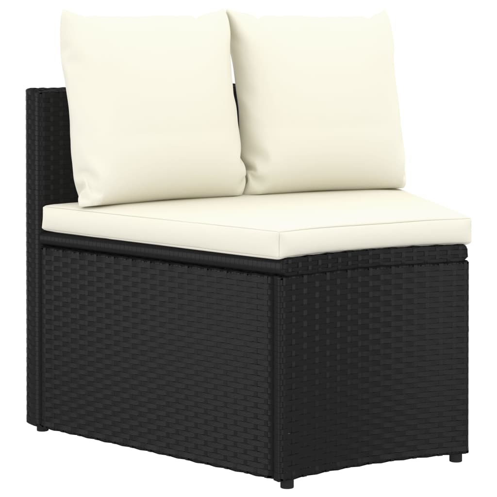 9-dijelni set vrtnih sofa od poliratana s jastucima crni