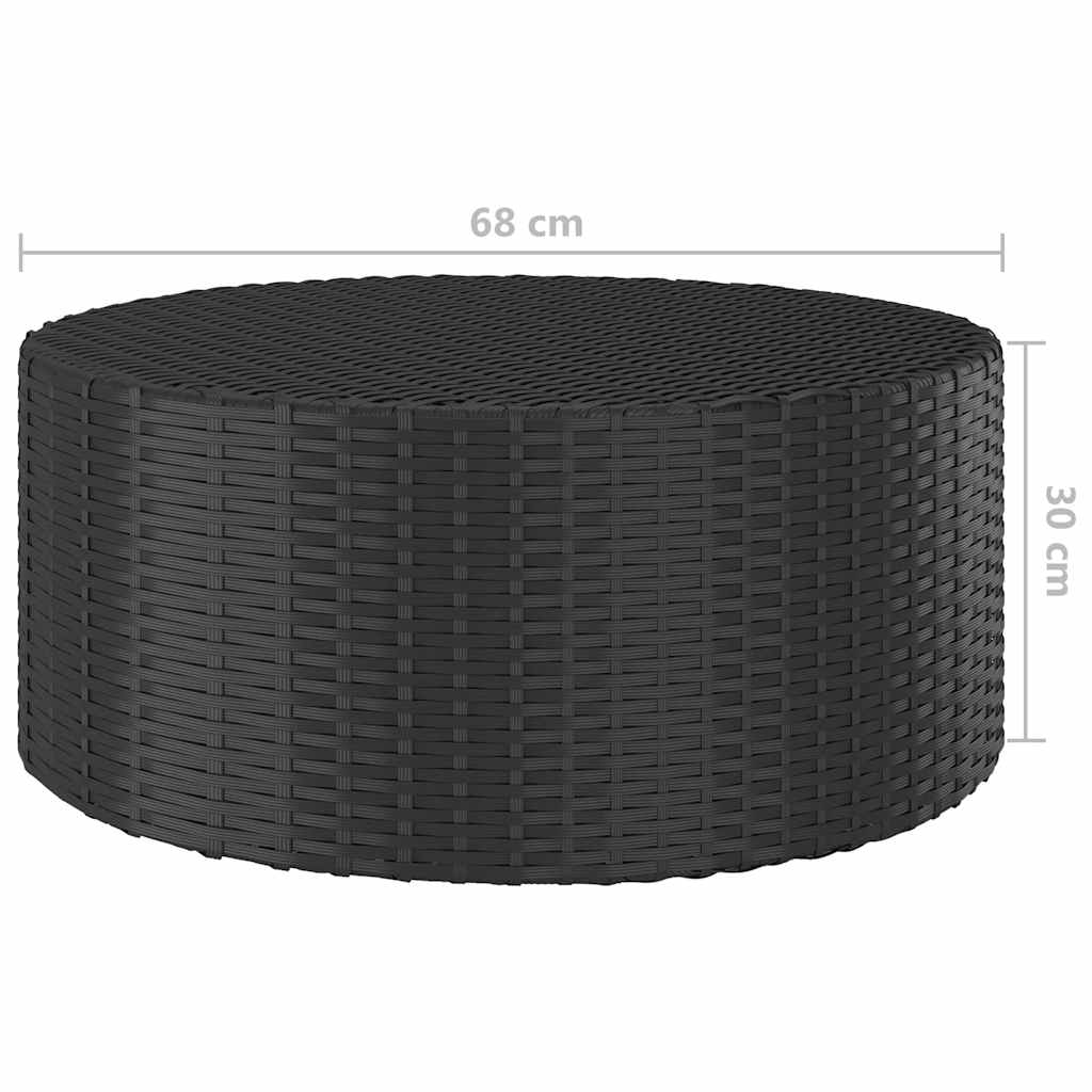 9-dijelni set vrtnih sofa od poliratana s jastucima crni