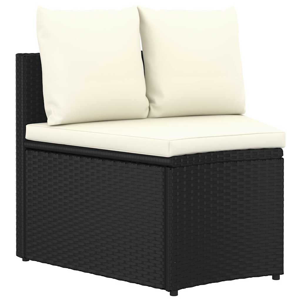 9-dijelni set vrtnih sofa od poliratana s jastucima crni