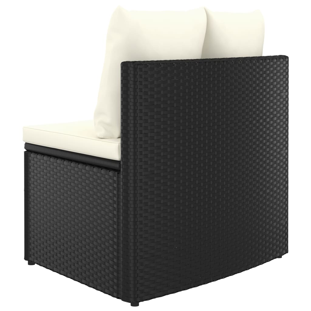 5-dijelni set vrtnih sofa od poliratana s jastucima crni
