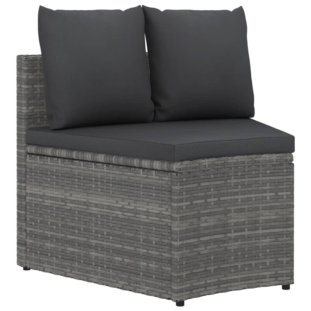 5-dijelni set vrtnih sofa od poliratana s jastucima sivi