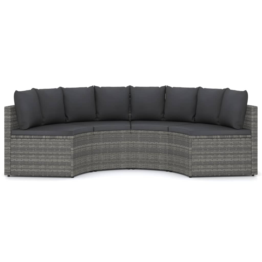 4-dijelni set vrtnih sofa od poliratana s jastucima sivi
