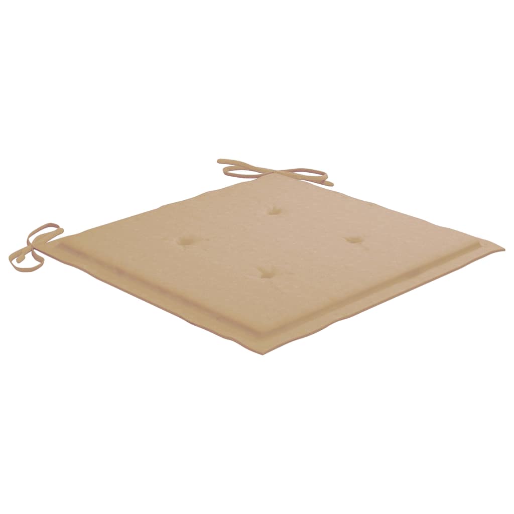 Vrtne stolice s bež jastucima 6 kom od masivne tikovine