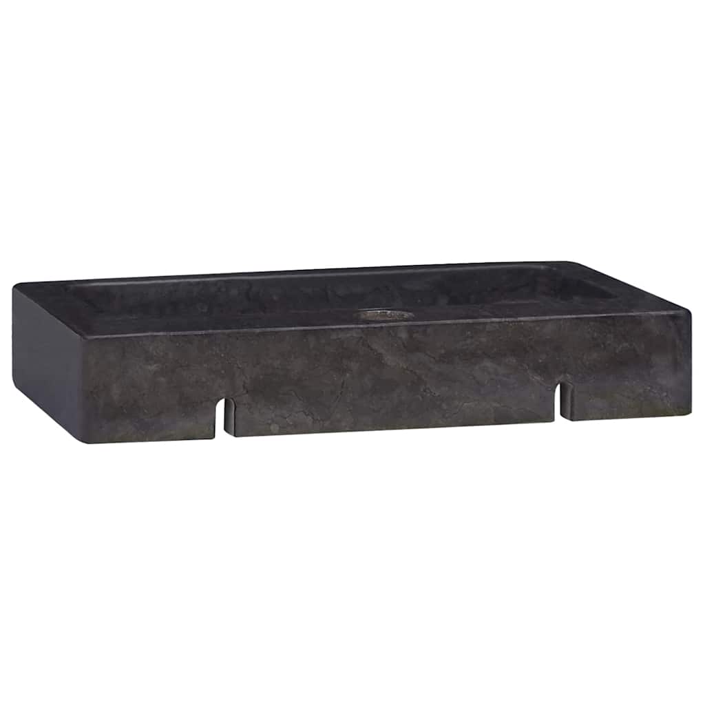 Zidni umivaonik crni 38 x 24 x 6,5 cm mramorni