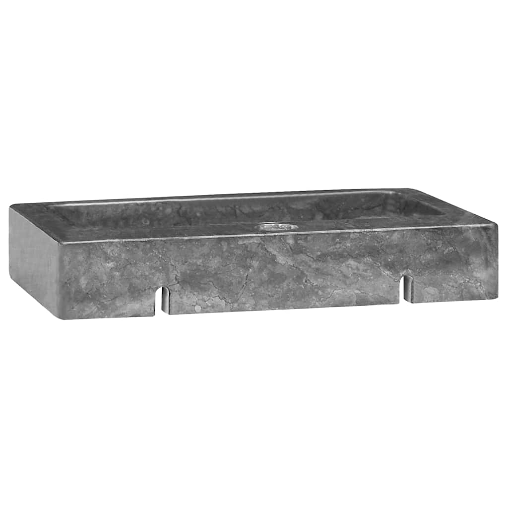 Zidni umivaonik sivi 38 x 24 x 6,5 cm mramorni