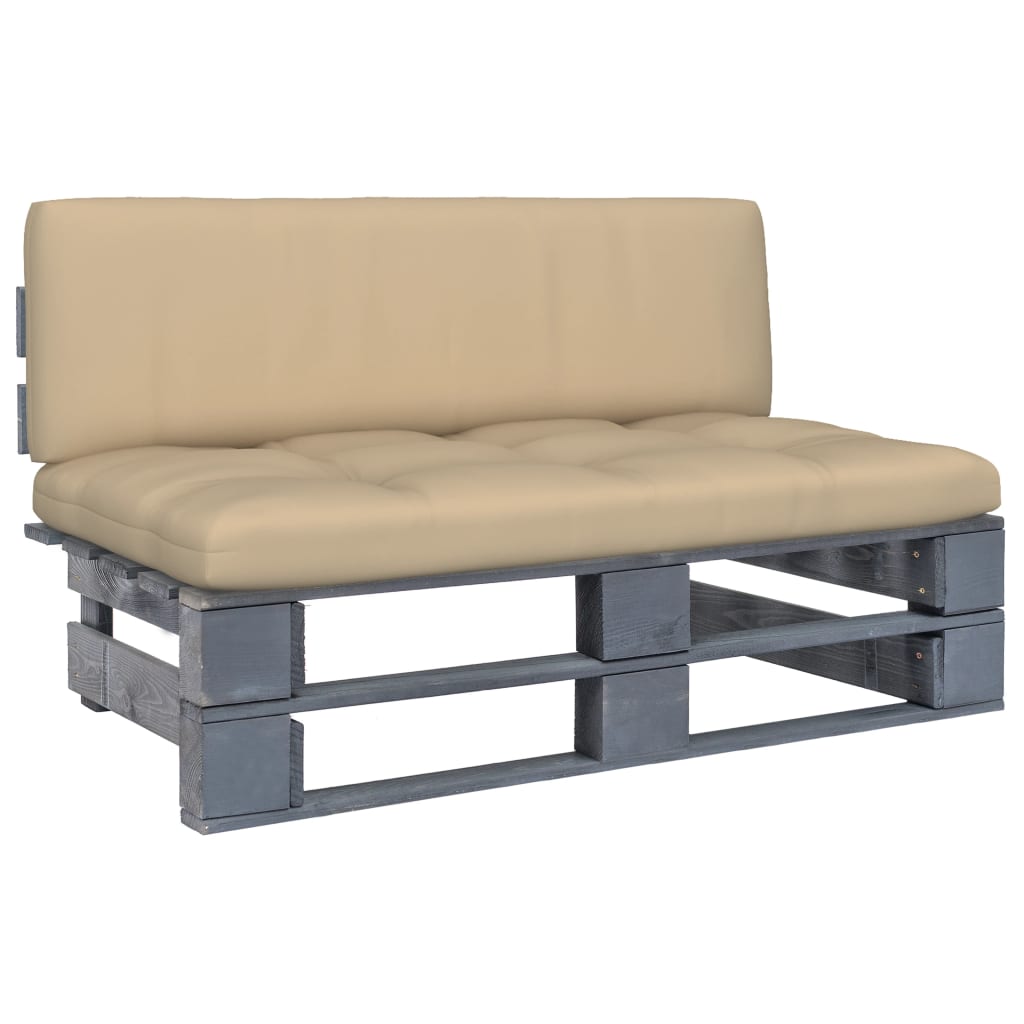 Srednja vrtna sofa od paleta od sivo impregnirane borovine