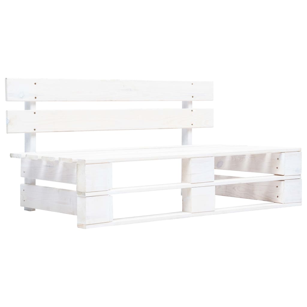Srednja vrtna sofa od paleta od bijelo impregnirane borovine