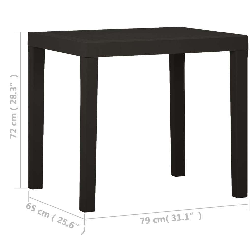 Vrtni stol antracit 79 x 65 x 72 cm plastični