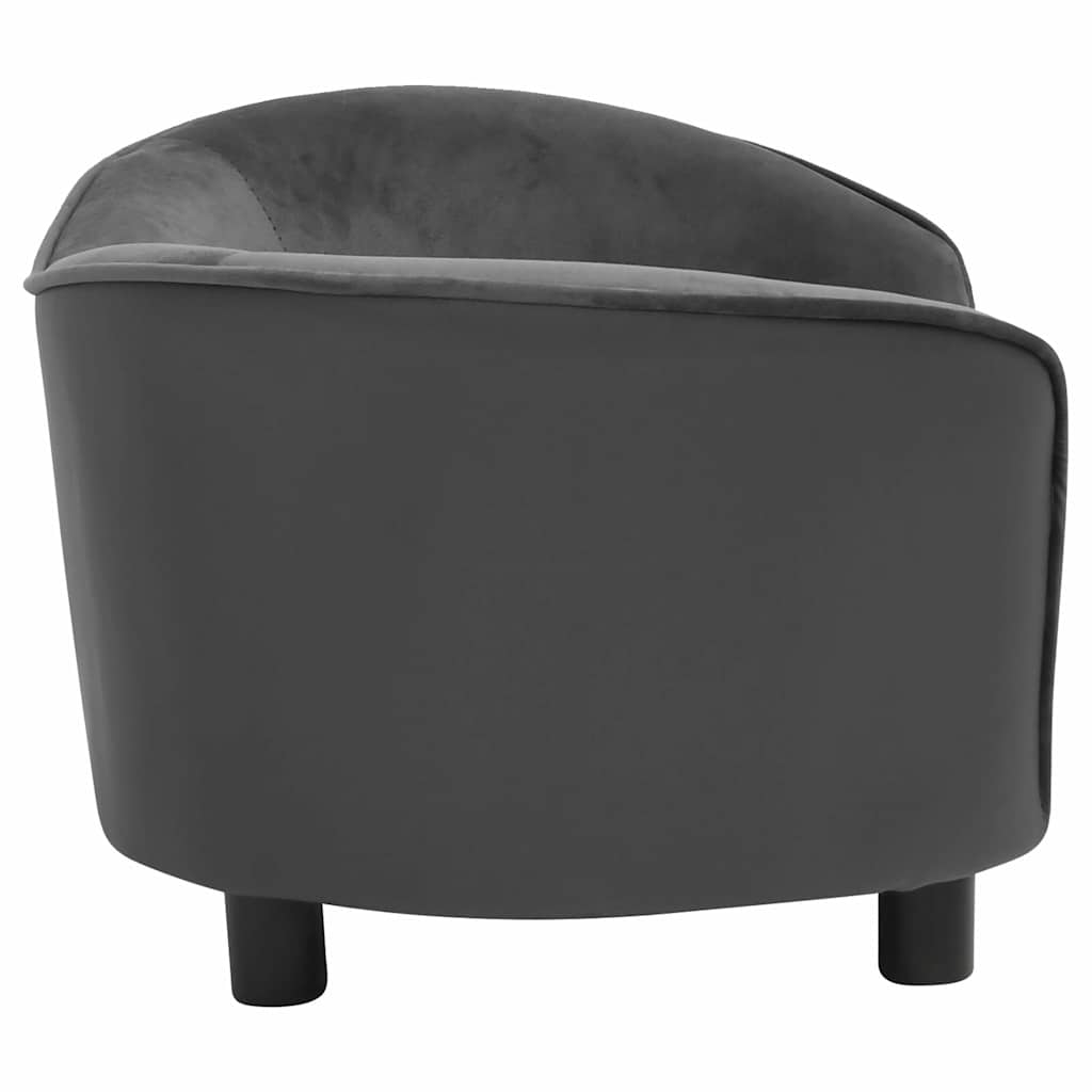 Sofa za pse tamnosiva 69 x 49 x 40 cm od pliša i umjetne kože