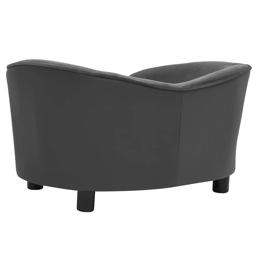Sofa za pse tamnosiva 69 x 49 x 40 cm od pliša i umjetne kože