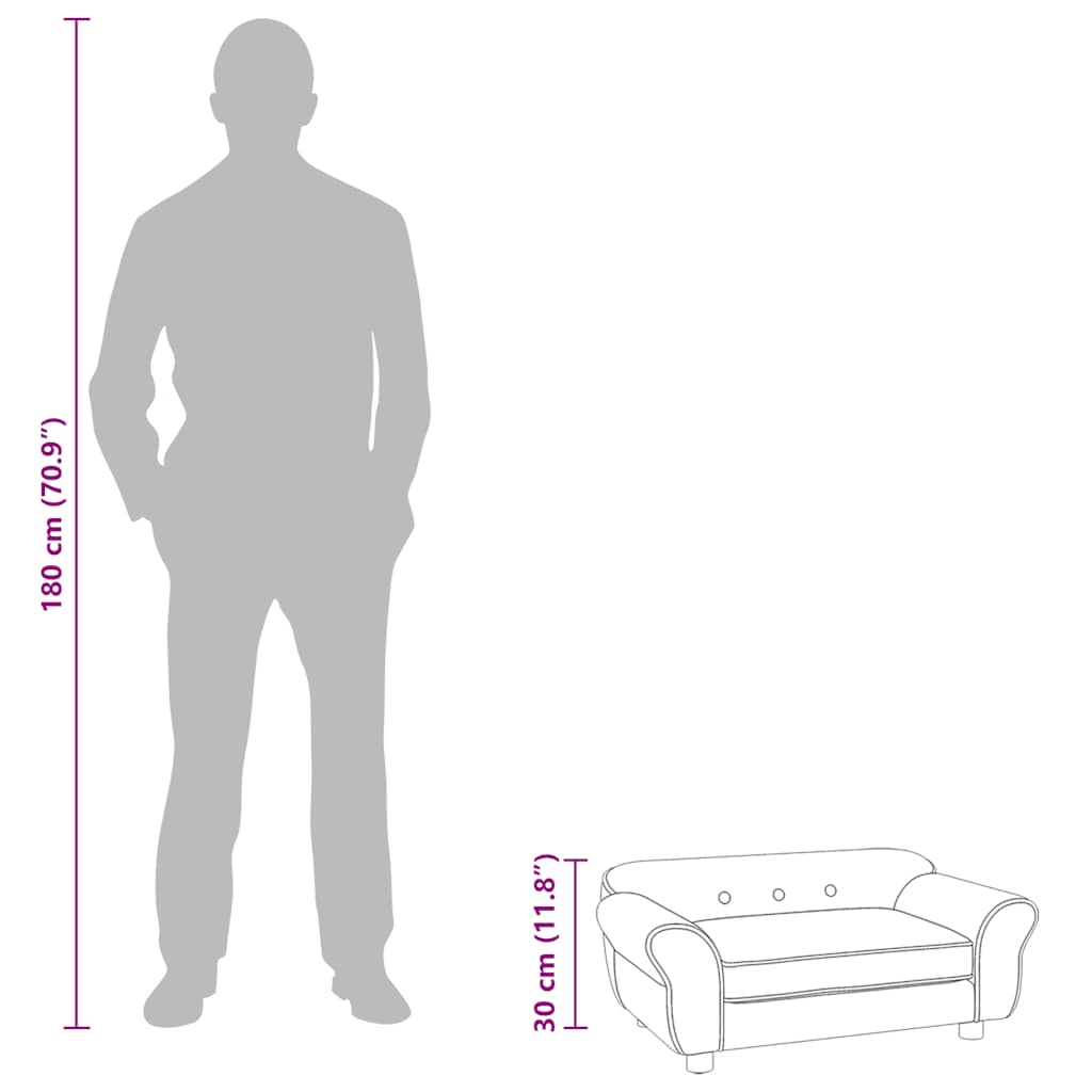 Sofa za pse tirkizna 72 x 45 x 30 cm plišana