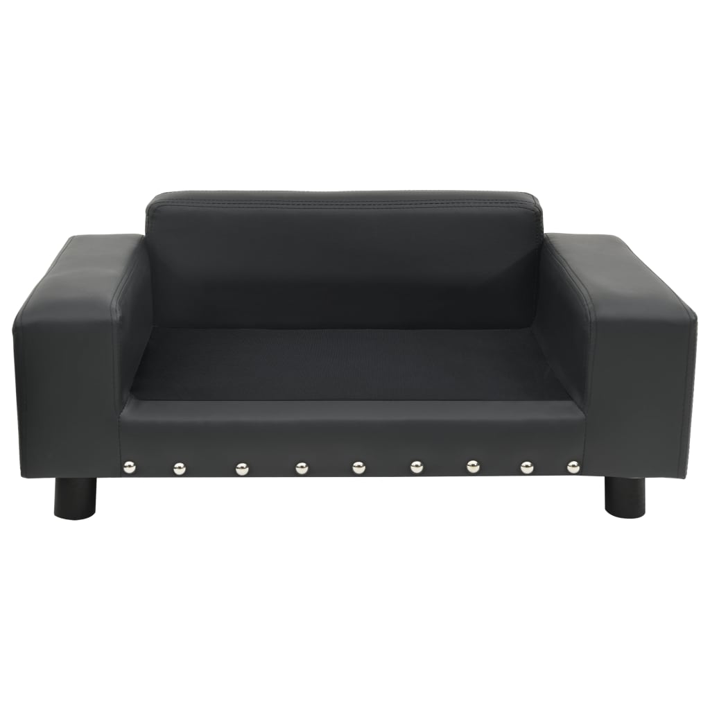 Sofa za pse tamnosiva 81 x 43 x 31 cm od pliša i umjetne kože
