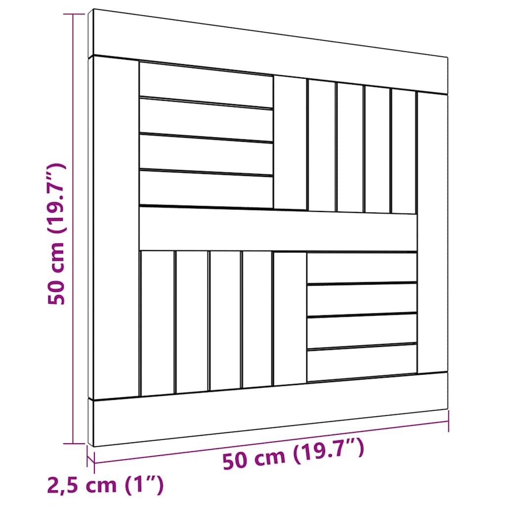 Četvrtasta stolna ploča 50x50x2,5 cm od masivne tikovine