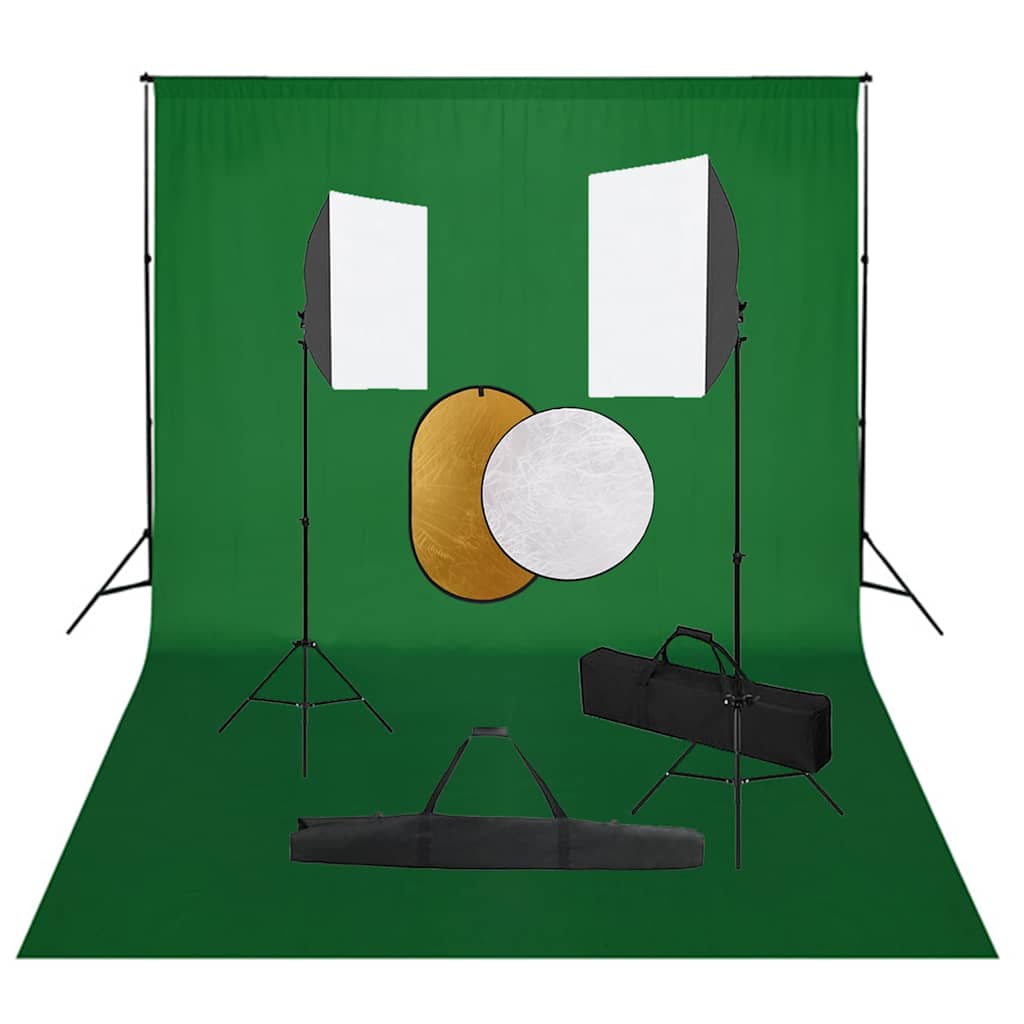 Fotografska oprema sa softboxovima, pozadinom i reflektorom Crna 500 x 300 cm