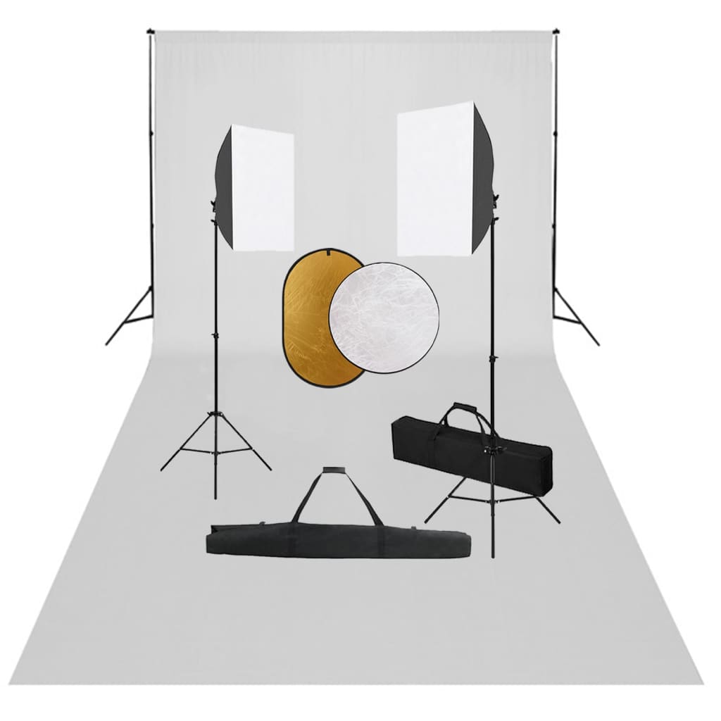 Fotografska oprema sa softboxovima, pozadinom i reflektorom