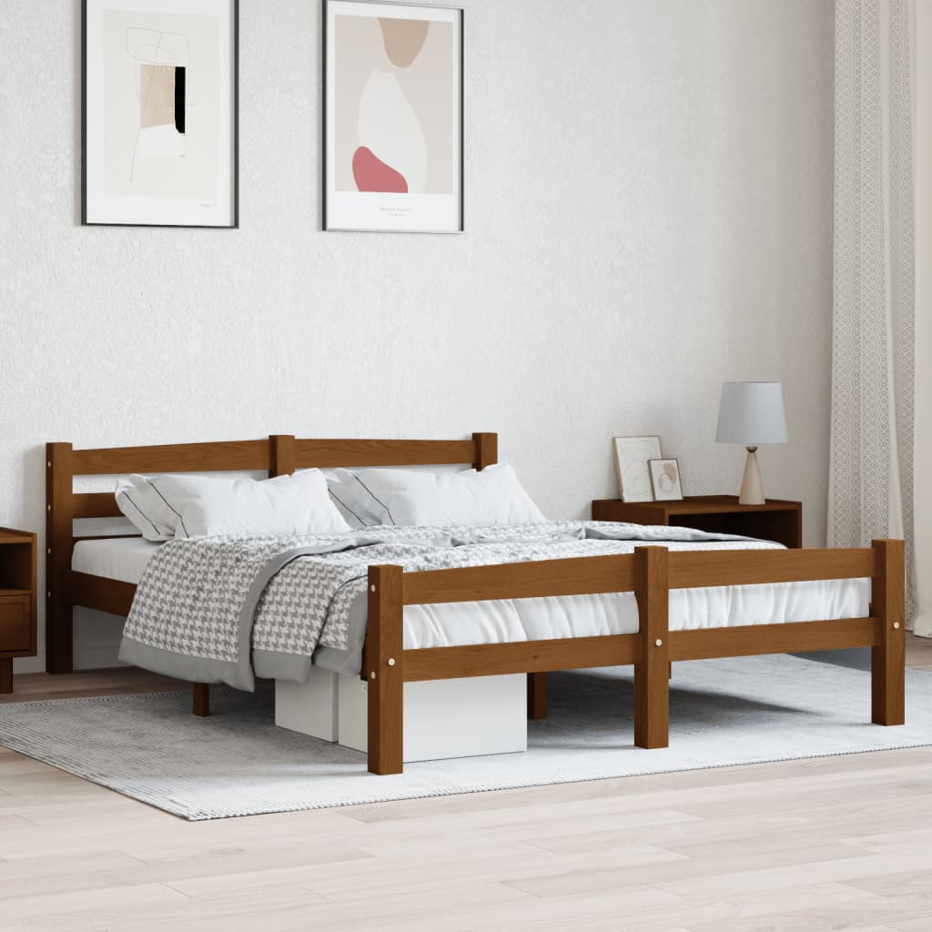 Okvir za krevet od masivne borovine boja meda 140 x 200 cm