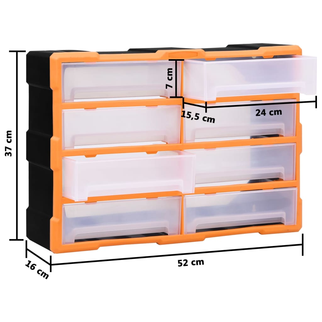 Organizator s 8 velikih ladica 52 x 16 x 37 cm