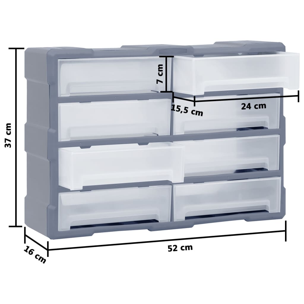 Organizator s 8 velikih ladica 52 x 16 x 37 cm