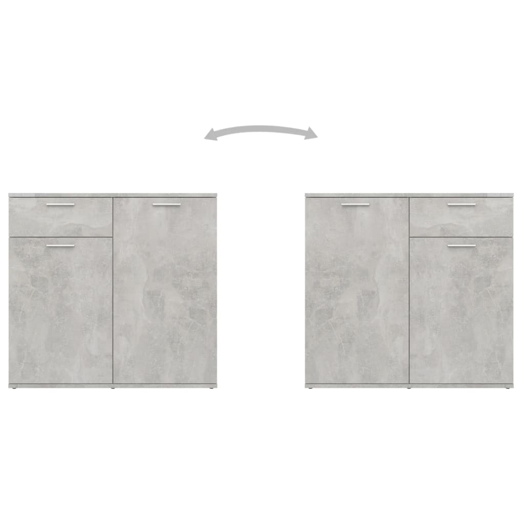 Komoda siva boja betona 80 x 36 x 75 cm od konstruiranog drva