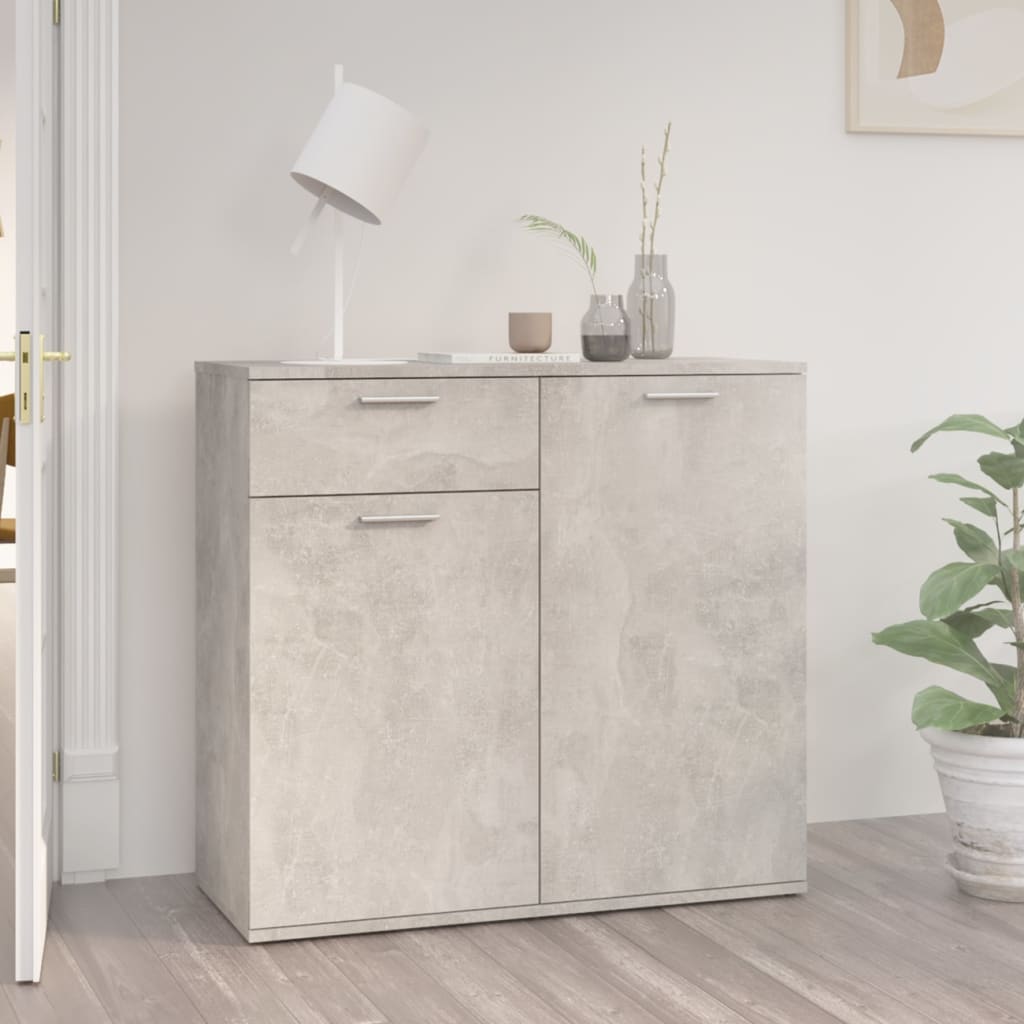 Komoda siva boja betona 80 x 36 x 75 cm od konstruiranog drva