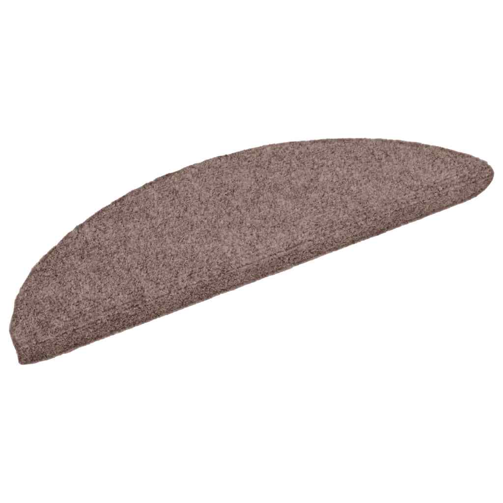 Prostirke za stepenice, samoljepljive, 5 kom, 56x17x3 cm, svijetlosmeđe, poluokrugle