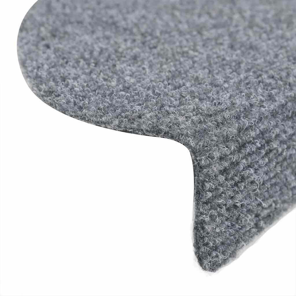 Prostirke za stepenice, samoljepljive, 5 kom, 56x17x3 cm, svijetlo sive, poluokrugle