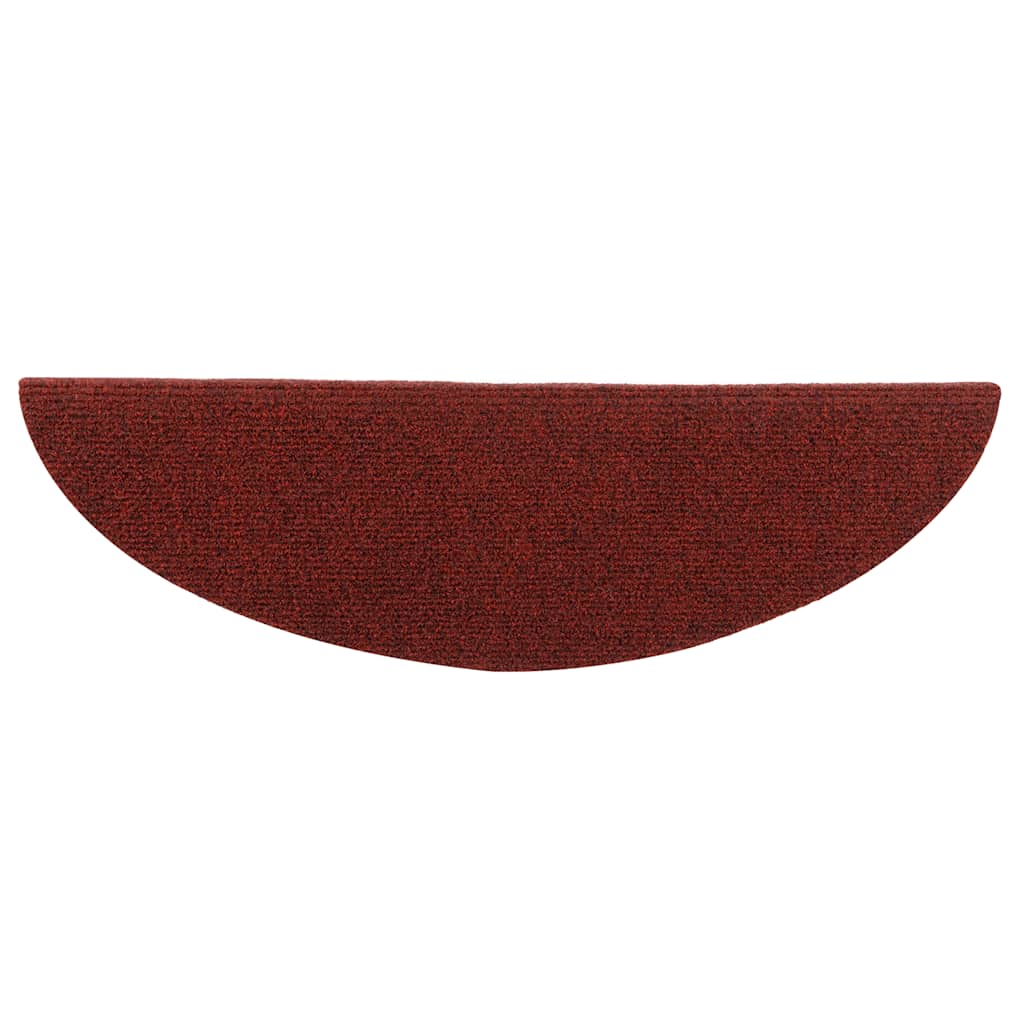 Prostirke za stepenice, samoljepljive, 10 kom, 56x17x3 cm, bordo crvene, poluokrugle