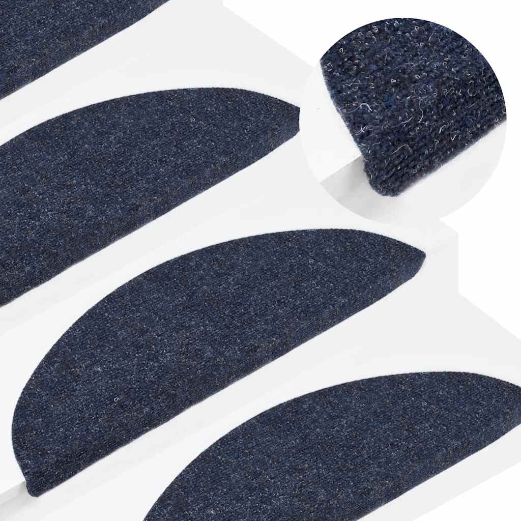 Prostirke za stepenice samoljepljive 10 kom 56x17x3 cm plave poluokrugle