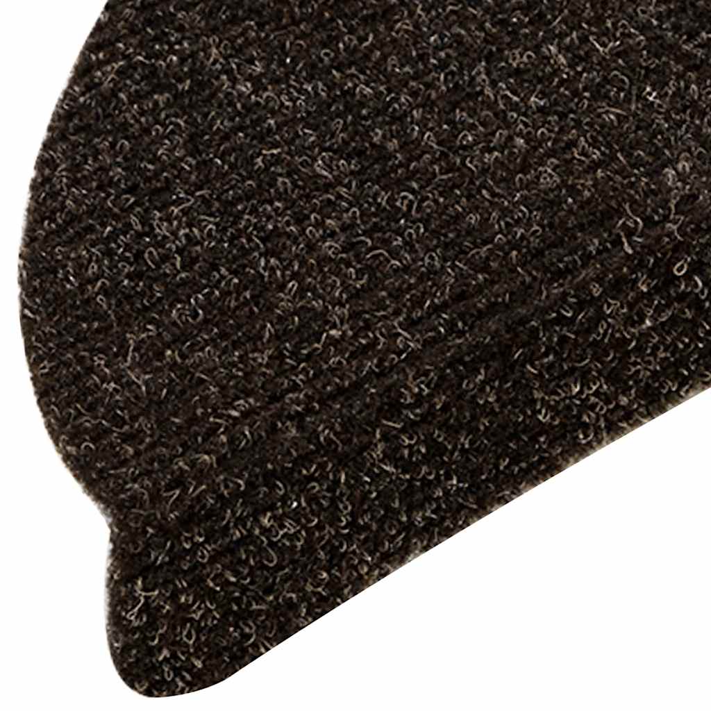 Prostirke za stepenice, samoljepljive, 5 kom, 56x17x3 cm, tamnosmeđe, poluokrugle