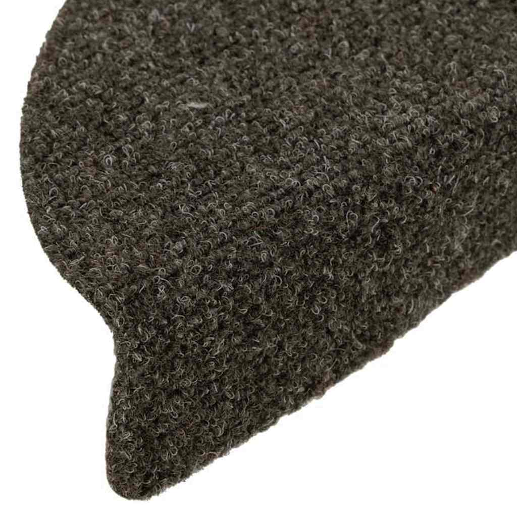 Prostirke za stepenice, samoljepljive, 10 kom, 56x17x3 cm, antracit, poluokrugle