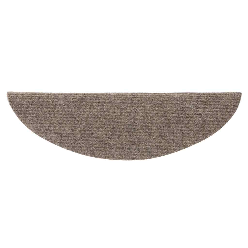 Prostirke za stepenice, samoljepljive, 5 kom, 56x17x3 cm, bež, poluokrugle
